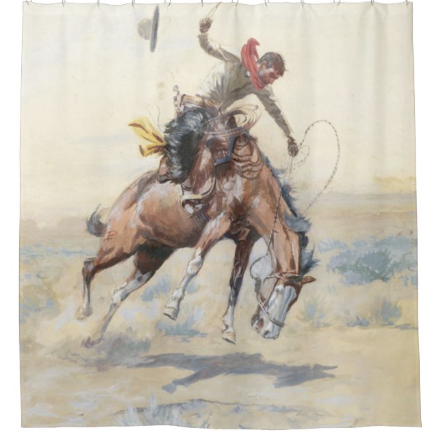 The Bucker 1904 By Charles Marion Russell Shower Curtain (Front)
