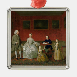 The Buckley-Boar Family, c.1758-60 (oil on canvas) Metal Tree Decoration
