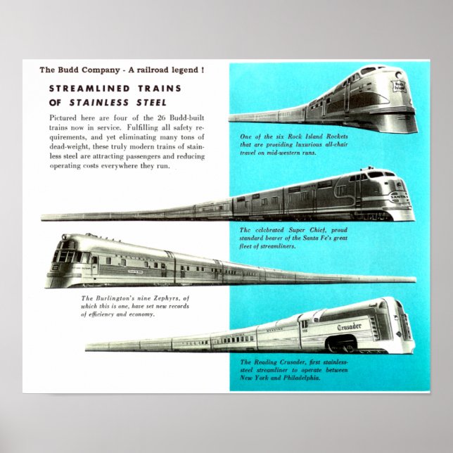 The Budd Company - A Railroad Legend Poster (Front)