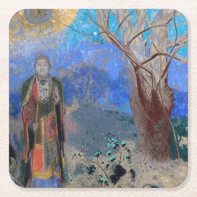 The Buddha, Redon Square Paper Coaster (Front)