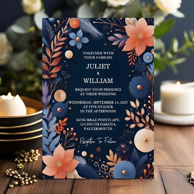 The Budget Cheap Outdoor Stylish Navy Blue Wedding Invitation (Creator Uploaded)