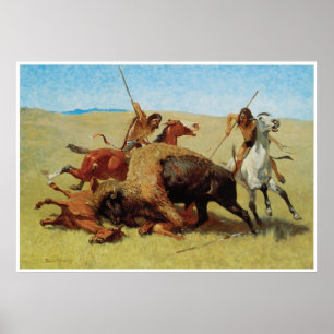 The Buffalo Hunt, 1890 Poster