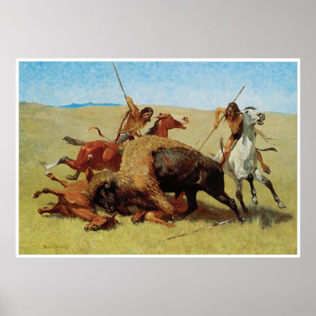 The Buffalo Hunt, 1890 Poster (Front)