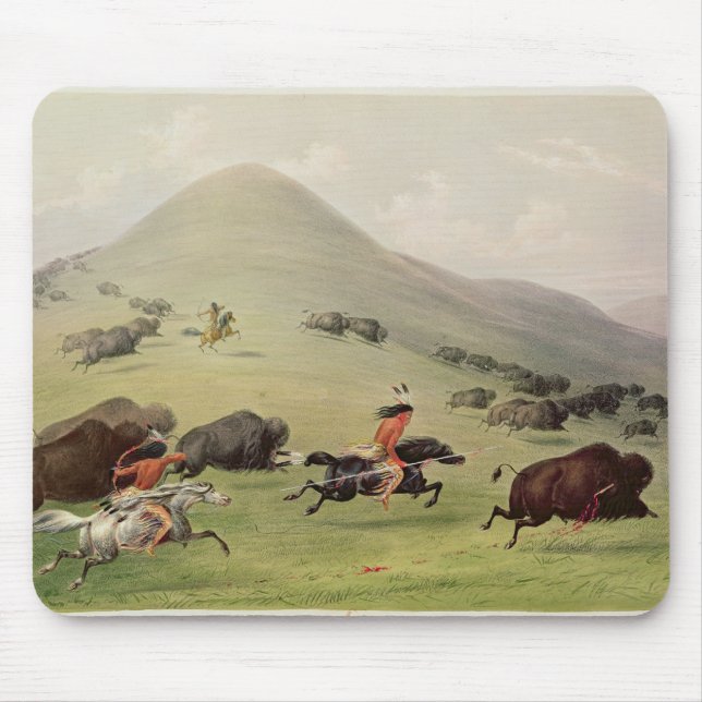 The Buffalo Hunt, c.1832 Mouse Mat (Front)