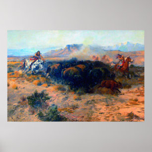 The Buffalo Hunt Native American Hunt Poster