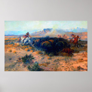The Buffalo Hunt Native American Hunt  Poster