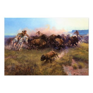 The Buffalo Hunt, No.39 by Charles M. Russell Photo Print
