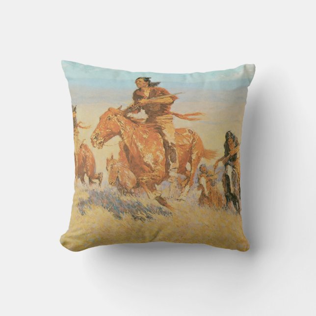 The Buffalo Runners, Big Horn Basin by Remington Cushion (Front)