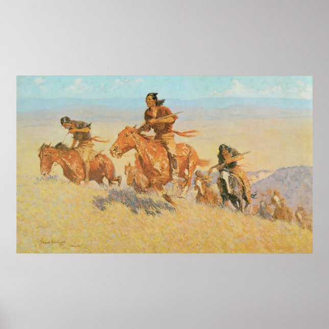 The Buffalo Runners, Big Horn Basin by Remington Poster (Front)
