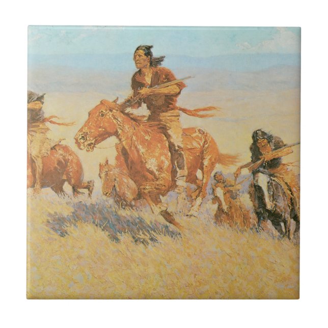 The Buffalo Runners, Big Horn Basin by Remington Tile (Front)