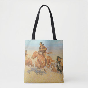 The Buffalo Runners, Big Horn Basin by Remington Tote Bag