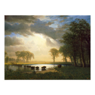 The Buffalo Trail, 1867 by Albert Bierstad Photo Print