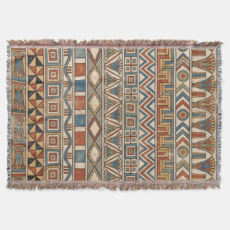 The Builder's Blueprint: Old Kingdom Geometric Throw Blanket