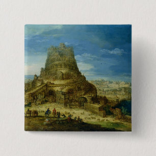 The Building of the Tower of Babel 15 Cm Square Badge