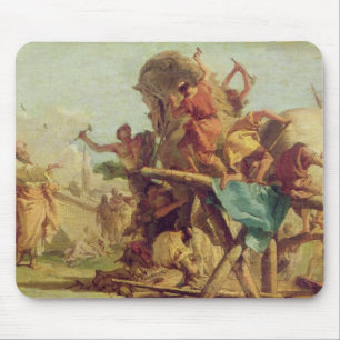 The Building of the Trojan Horse, c.1760 Mouse Mat