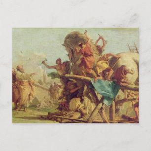 The Building of the Trojan Horse, c.1760 Postcard