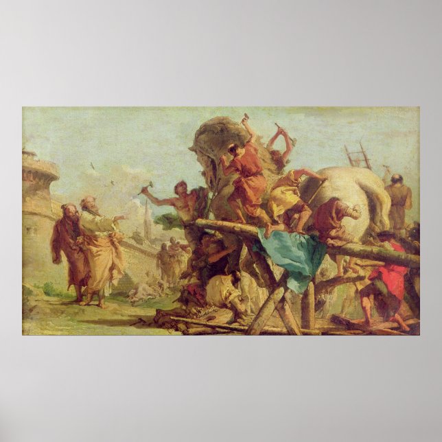 The Building of the Trojan Horse, c.1760 Poster (Front)