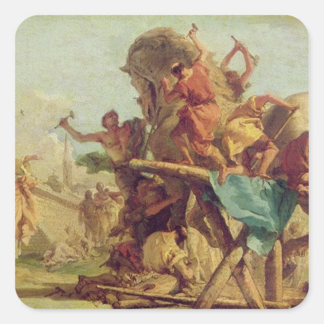 The Building of the Trojan Horse, c.1760 Square Sticker (Front)