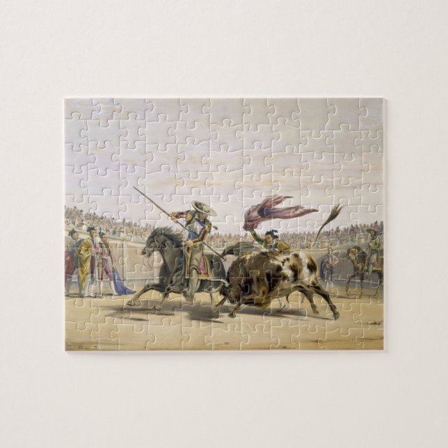 The Bull Following up the Charge, 1865 (colour lit Jigsaw Puzzle (Horizontal)
