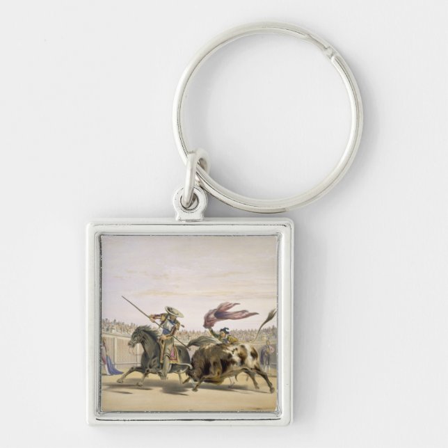 The Bull Following up the Charge, 1865 (colour lit Key Ring (Front)
