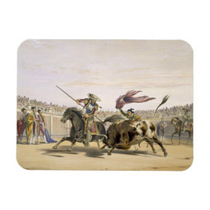 The Bull Following up the Charge, 1865 (colour lit Magnet