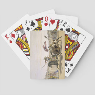 The Bull Following up the Charge, 1865 (colour lit Playing Cards