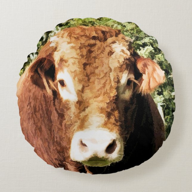 THE BULL ROUND CUSHION (Front)