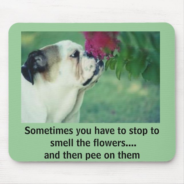 The Bulldog and the Rose Mouse Mat (Front)