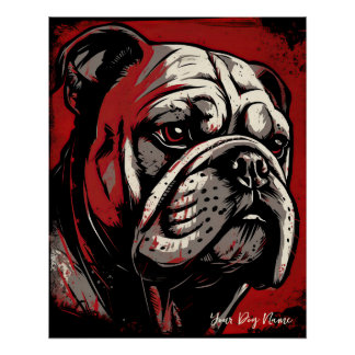 The Bulldog, Red and Black 001 - Ulises Dallaire Poster