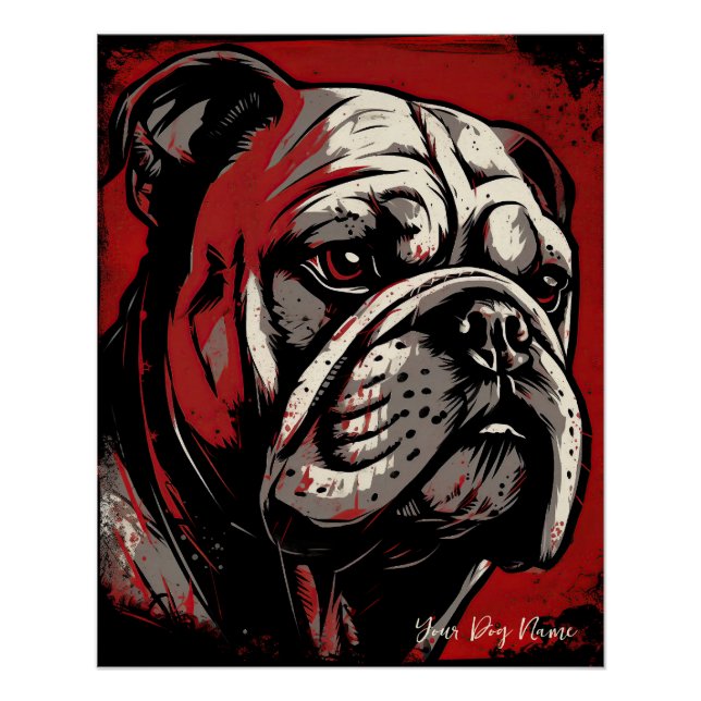 The Bulldog, Red and Black 001 - Ulises Dallaire Poster (Front)