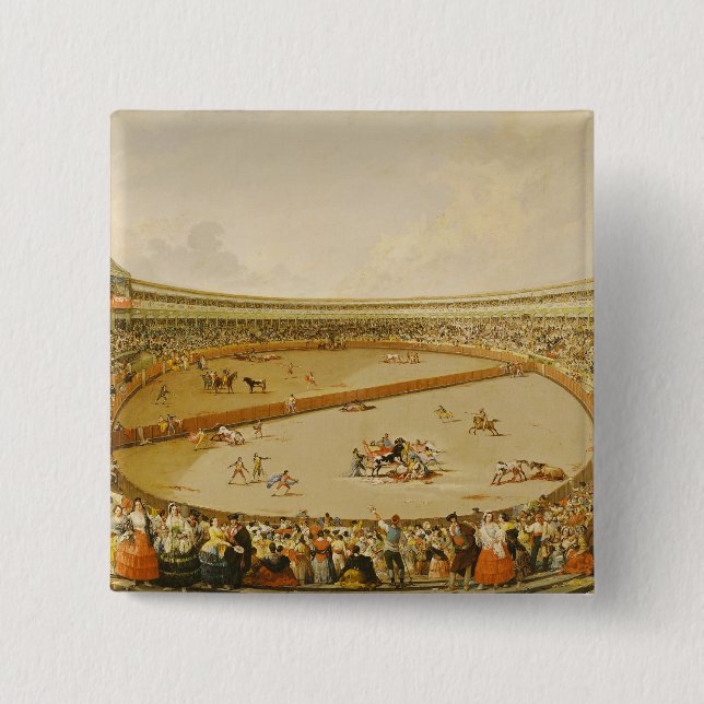 The Bullfight 15 Cm Square Badge (Front)
