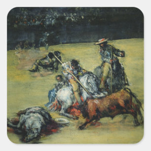 The Bullfight, c.1825 (oil on canvas) Square Sticker