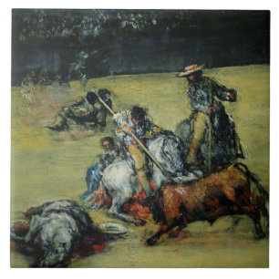 The Bullfight, c.1825 (oil on canvas) Tile