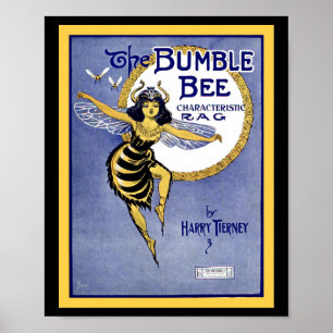 The Bumblebee Rag Vintage Sheet Music Cover Poster