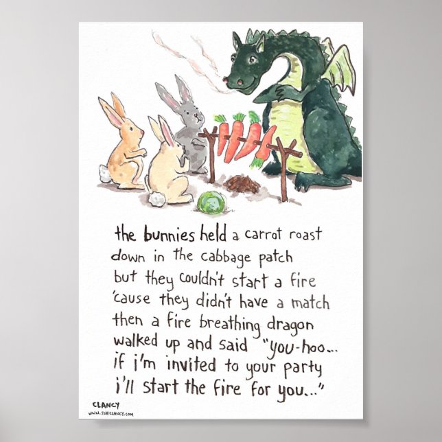 The Bunnies Held A Carrot Roast - poem poster (Front)