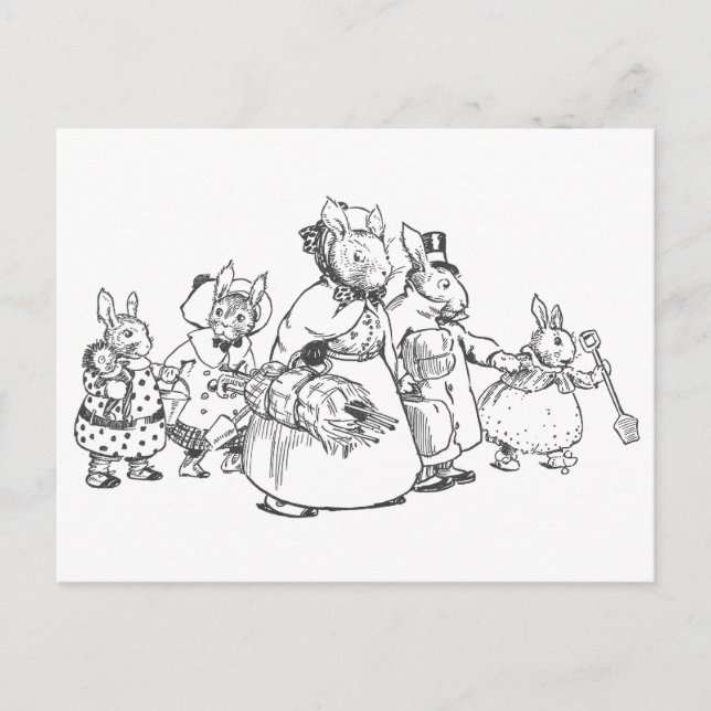 The Bunnies on Vacation Postcard (Front)