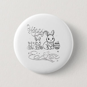 The Bunny Grew Up Hunting For Easter Gifts. 6 Cm Round Badge