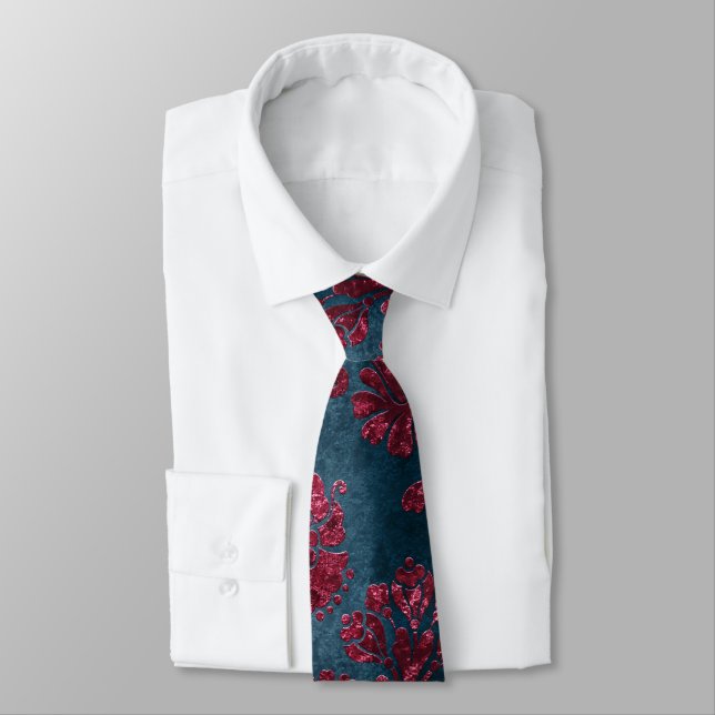 The Burgundy Velvet  Series Design 8  Tie (Tied)