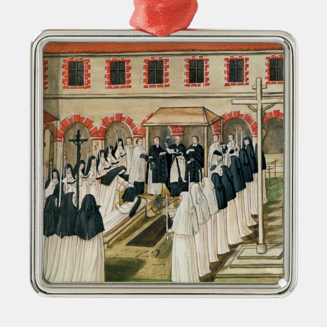 The Burial of a Nun, from 'l'Abbaye de Metal Tree Decoration (Front)