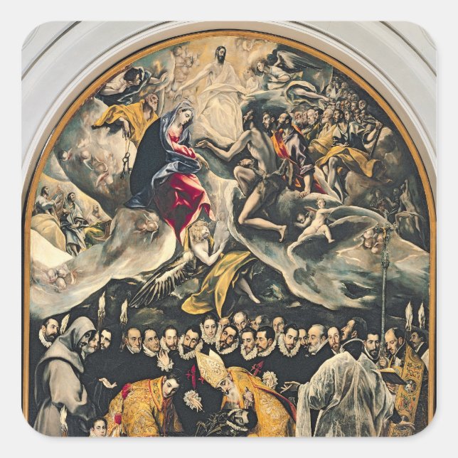 The Burial of Count Orgaz Square Sticker (Front)