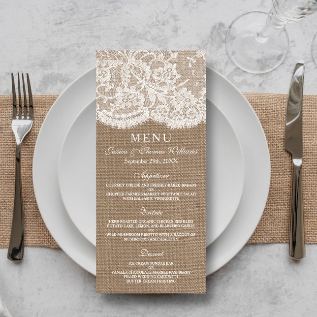 The Burlap & Lace Collection Menu Templates (Creator Uploaded)