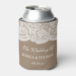 The Burlap & Lace Wedding Collection Can Cooler