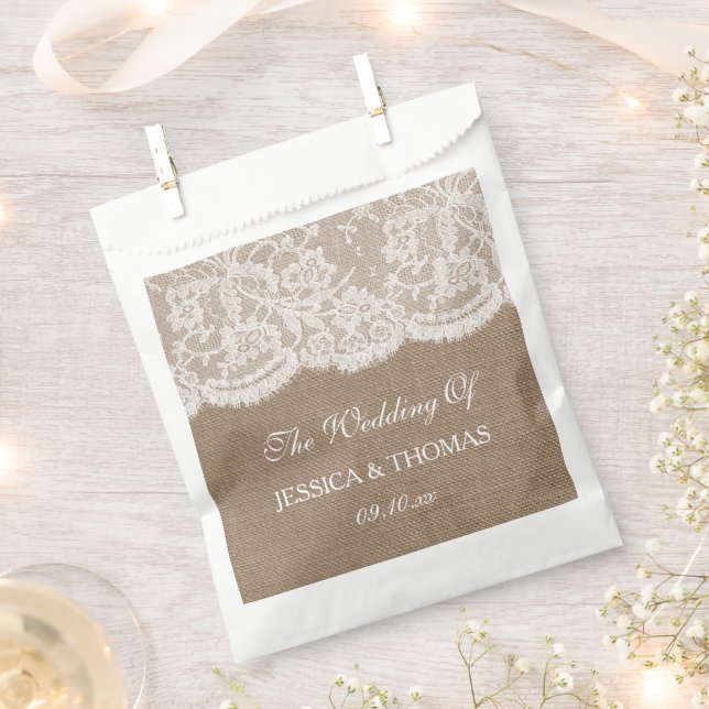 The Burlap & Lace Wedding Collection Favour Bags (Clipped)