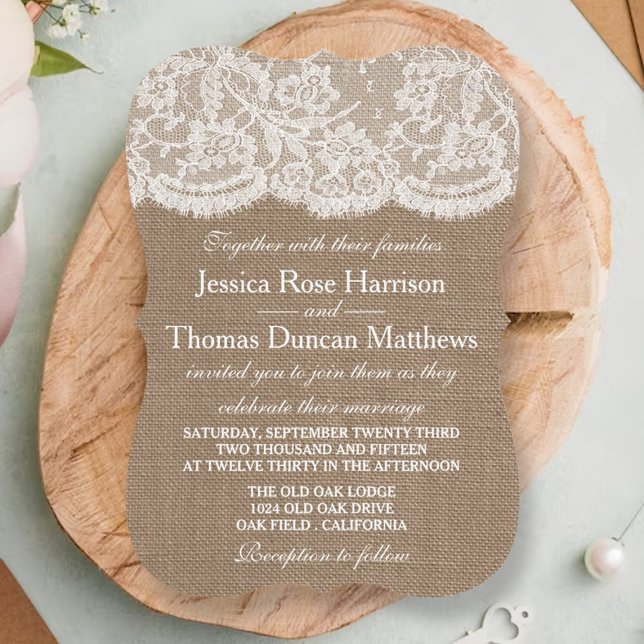 The Burlap & Lace Wedding Collection Invitations (Creator Uploaded)