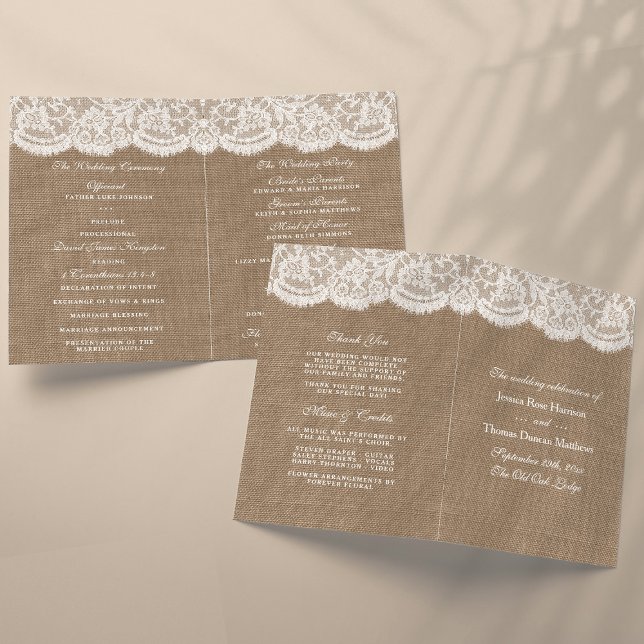 The Burlap & Lace Wedding Collection Programs (Creator Uploaded)