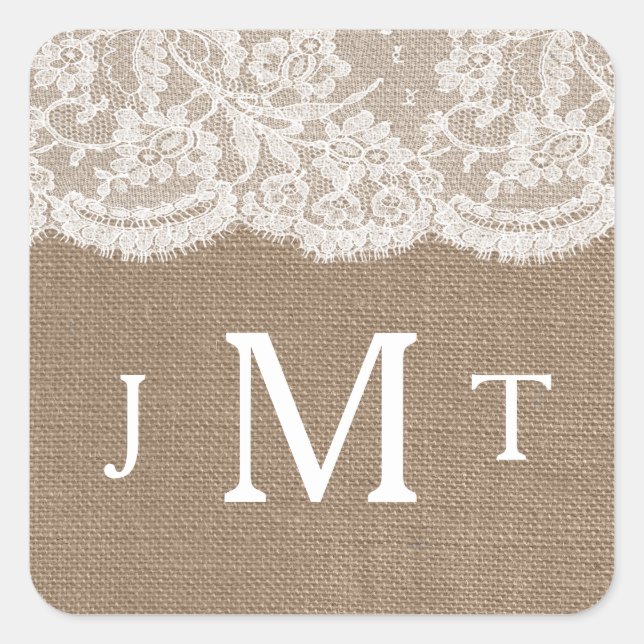 The Burlap & Lace Wedding Collection Seals (Front)