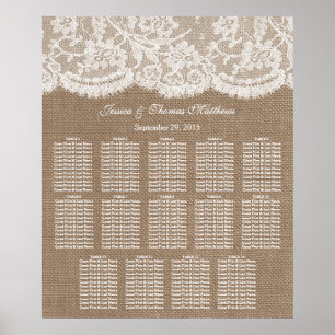 The Burlap & Lace Wedding Collection Seating Chart