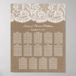 The Burlap & Lace Wedding Collection Seating Chart
