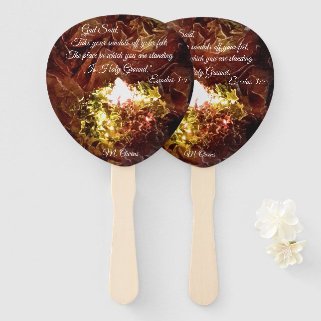 "The Burning Bush" Hand Fans (Front and Back)