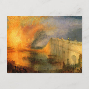 The Burning of the Houses of Parliament by Turner Postcard